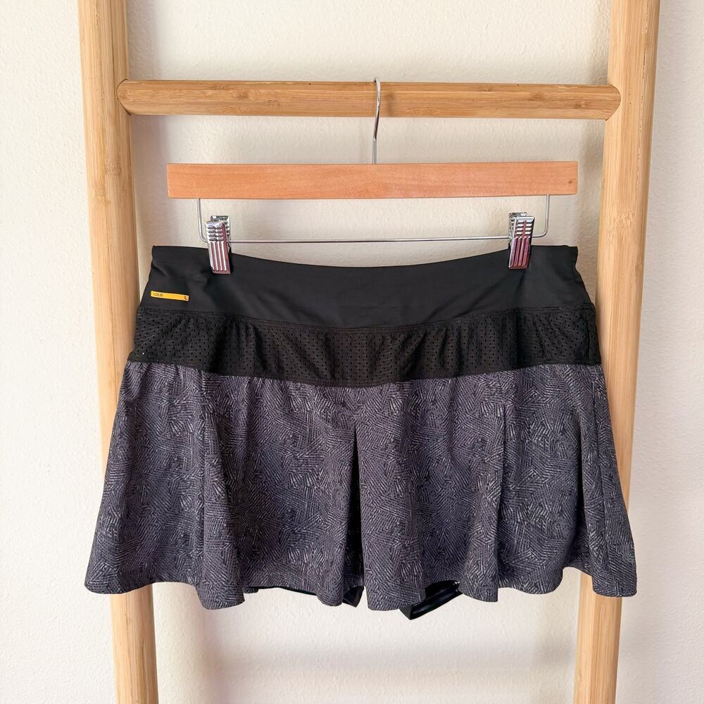 Lolë Black Gray Athletic Tennis Skort Built In Shorts Women’s Large